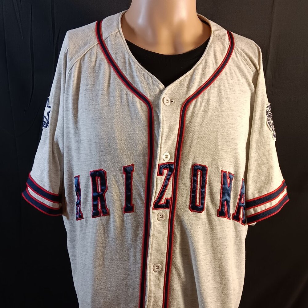 VINTAGE 90's STARTER UNIVERSITY OF ARIZONA BUTTON UP SHIRT -XL - GRAY / BLUE